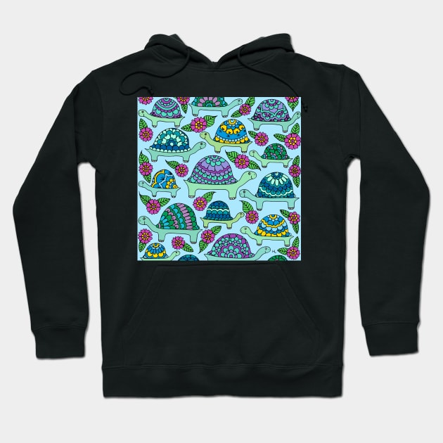 Tortoises Blue Palette Hoodie by HLeslie Design